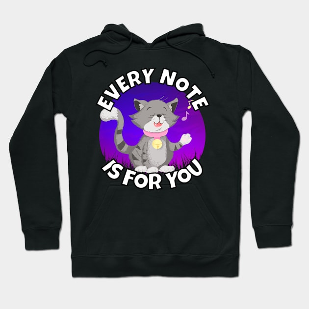 Singing Kitten – Every Note Hoodie by RockReflections